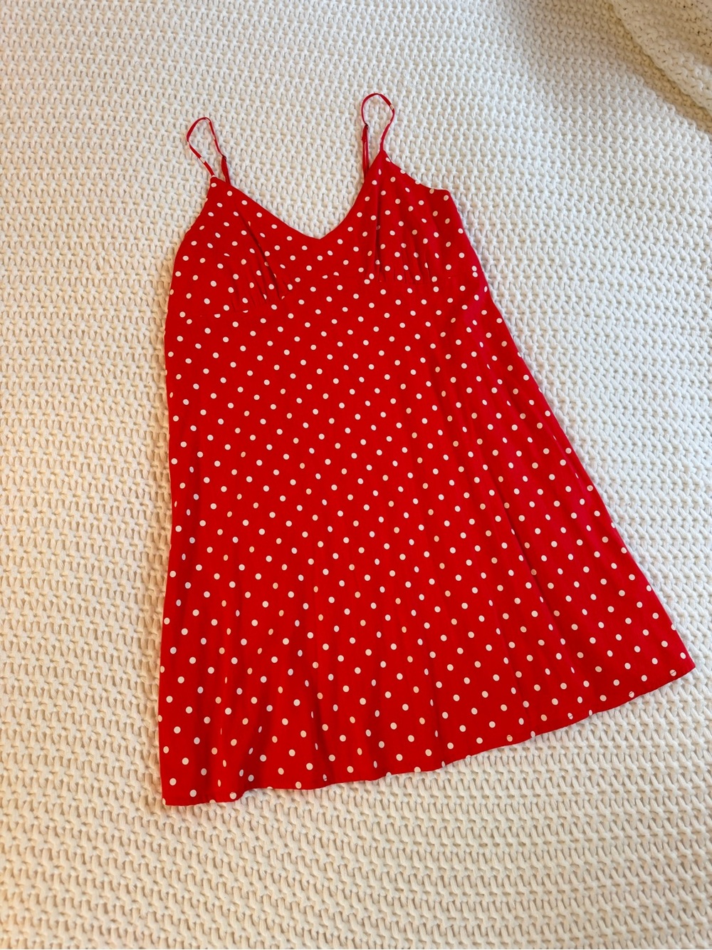 Abound Red with White Polka Dot Slip Dress